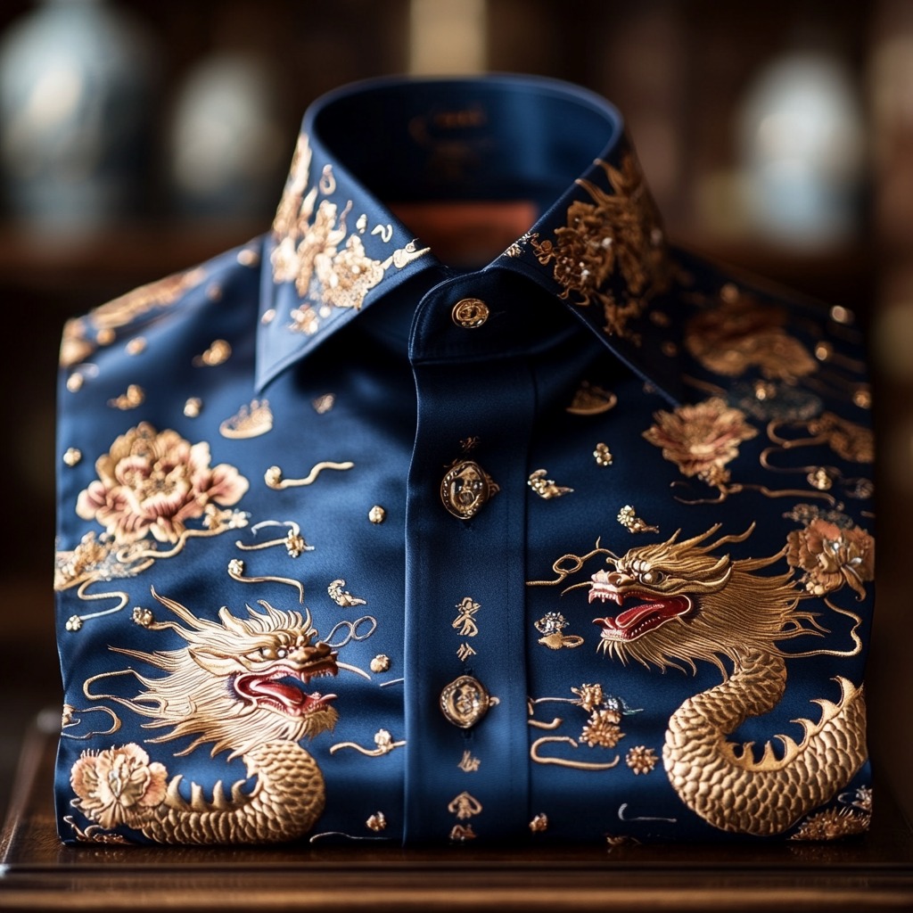 Men's Luxe Satin Long Sleeve Shirt