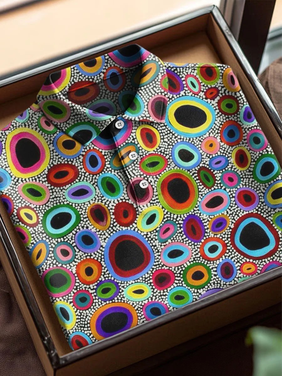 Men's Business Casual Black and Yellow Plaid Logo Button Short Sleeve 