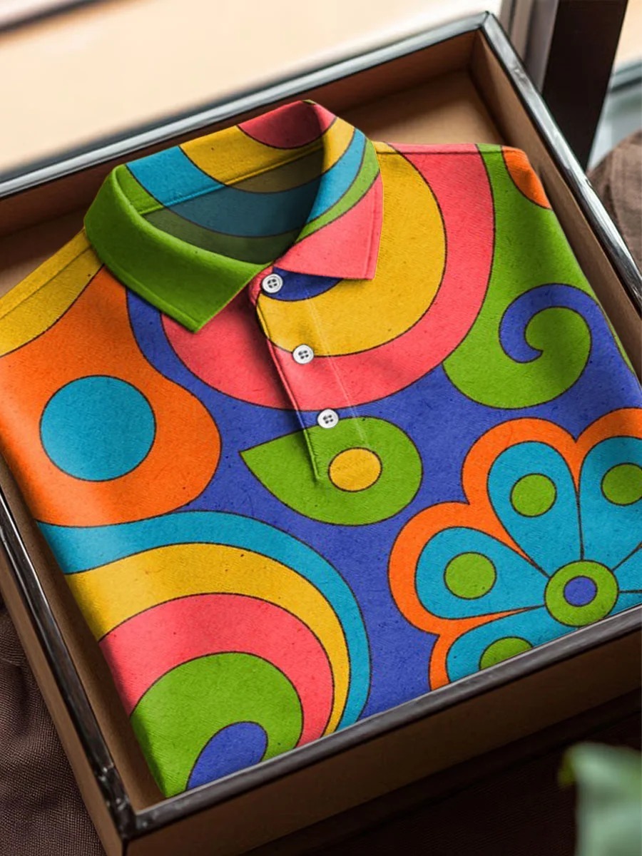 Men's Business Casual Black and Yellow Plaid Logo Button Short Sleeve 