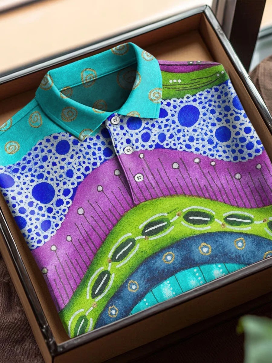 Men's Business Casual Black and Yellow Plaid Logo Button Short Sleeve 