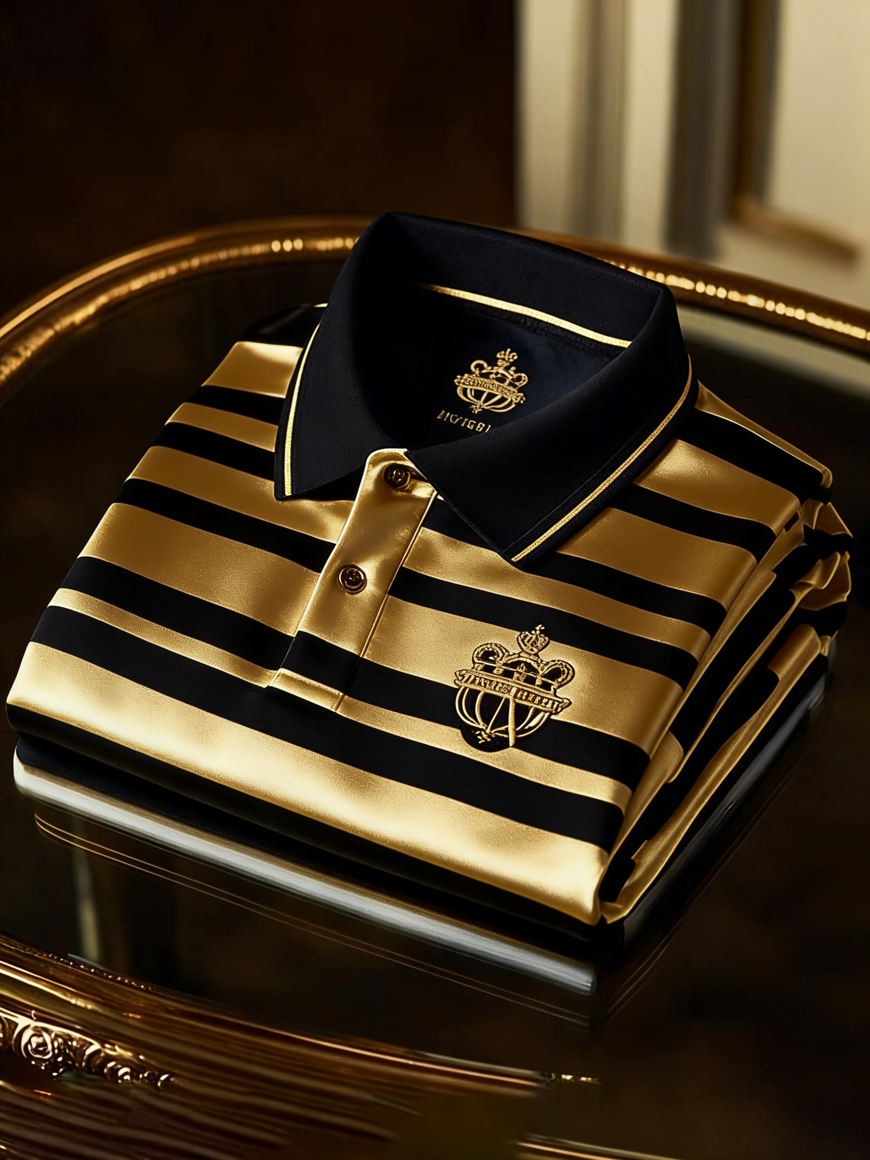 Men's Classic Business Logo Button Short Sleeve Polo Shirt