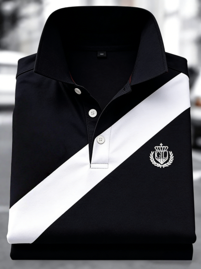 Men's Classic Business Button Short Sleeve Polo Shirt