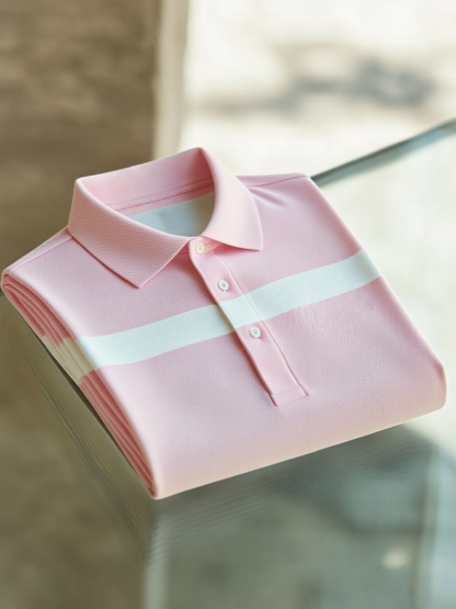 Men's Classic Business Button Short Sleeve Polo Shirt