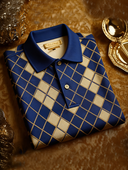 Men's Classic Business Button Short Sleeve Polo Shirt