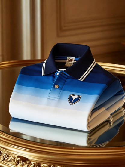 Men's Classic Business Button Short Sleeve Polo Shirt