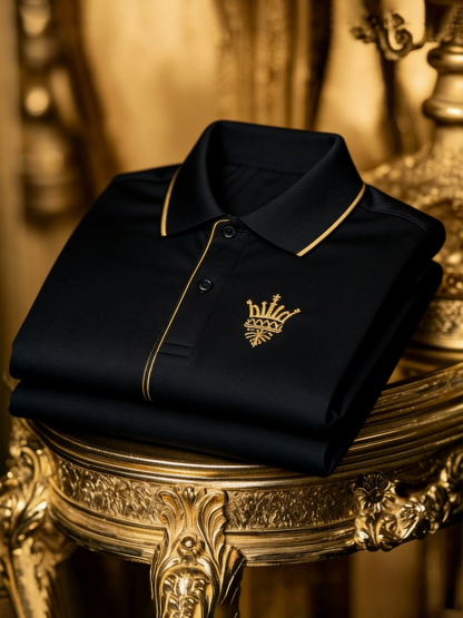 Men's Classic Business Button Short Sleeve Polo Shirt