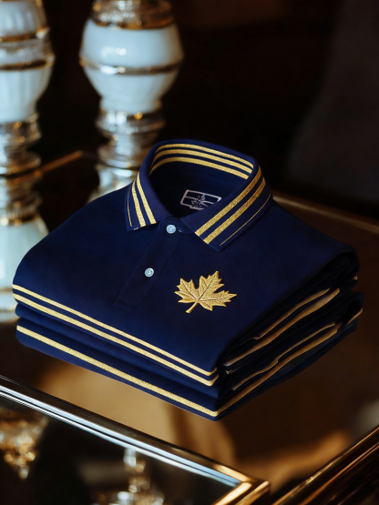 Men's Classic Business Button Short Sleeve Polo Shirt