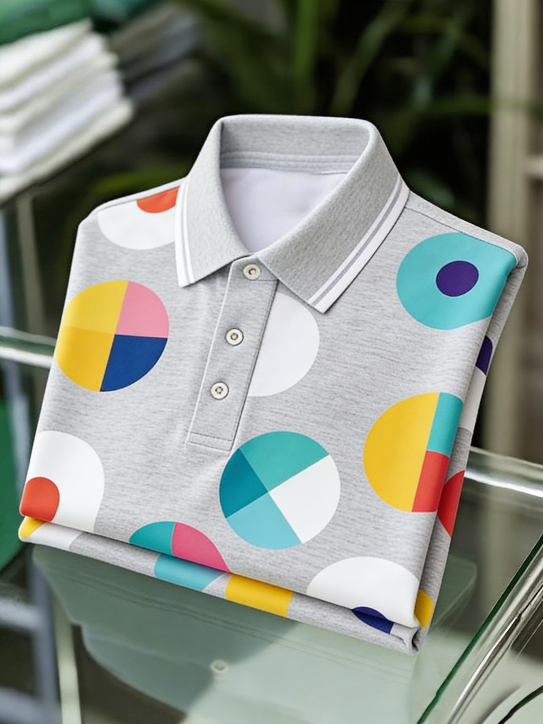 Men's Classic Business Button Short Sleeve Polo Shirt