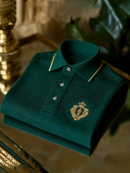 Men's Classic Business Button Short Sleeve Polo Shirt