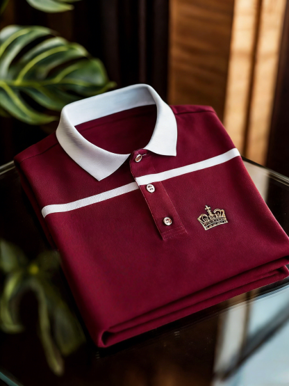 Men's Classic Business Button Short Sleeve Polo Shirt