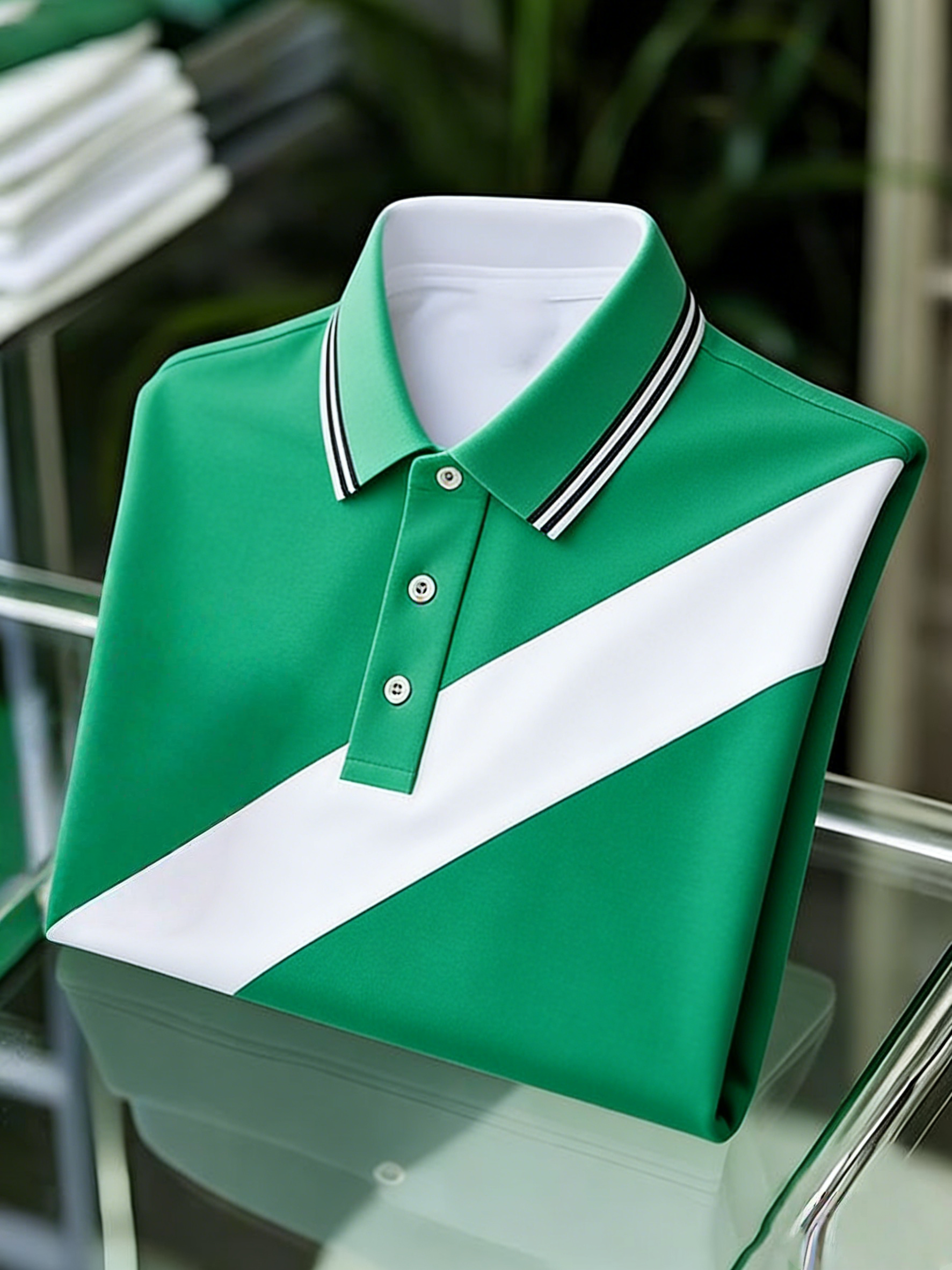 Men's Classic Business Button Short Sleeve Polo Shirt