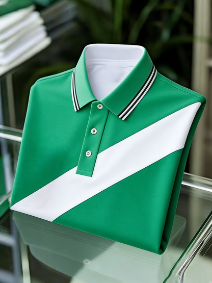 Men's Classic Business Button Short Sleeve Polo Shirt