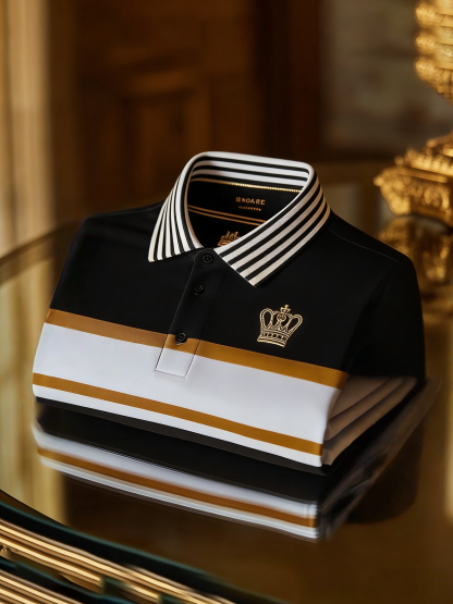 Men's Classic Business Button Short Sleeve Polo Shirt