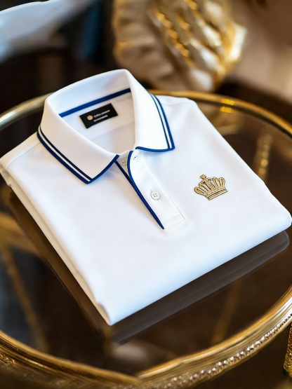 Men's Classic Business Button Short Sleeve Polo Shirt