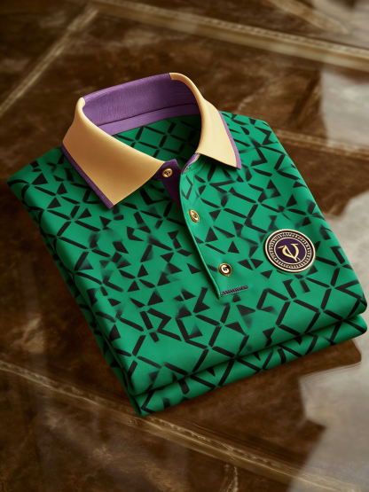 Men's Classic Business Button Short Sleeve Polo Shirt