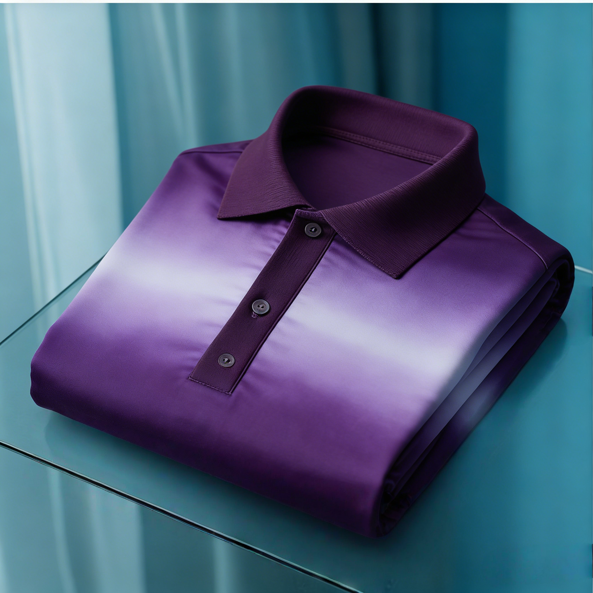 Men's Business Casual Jacquard Button Short Sleeve Polo Shirt