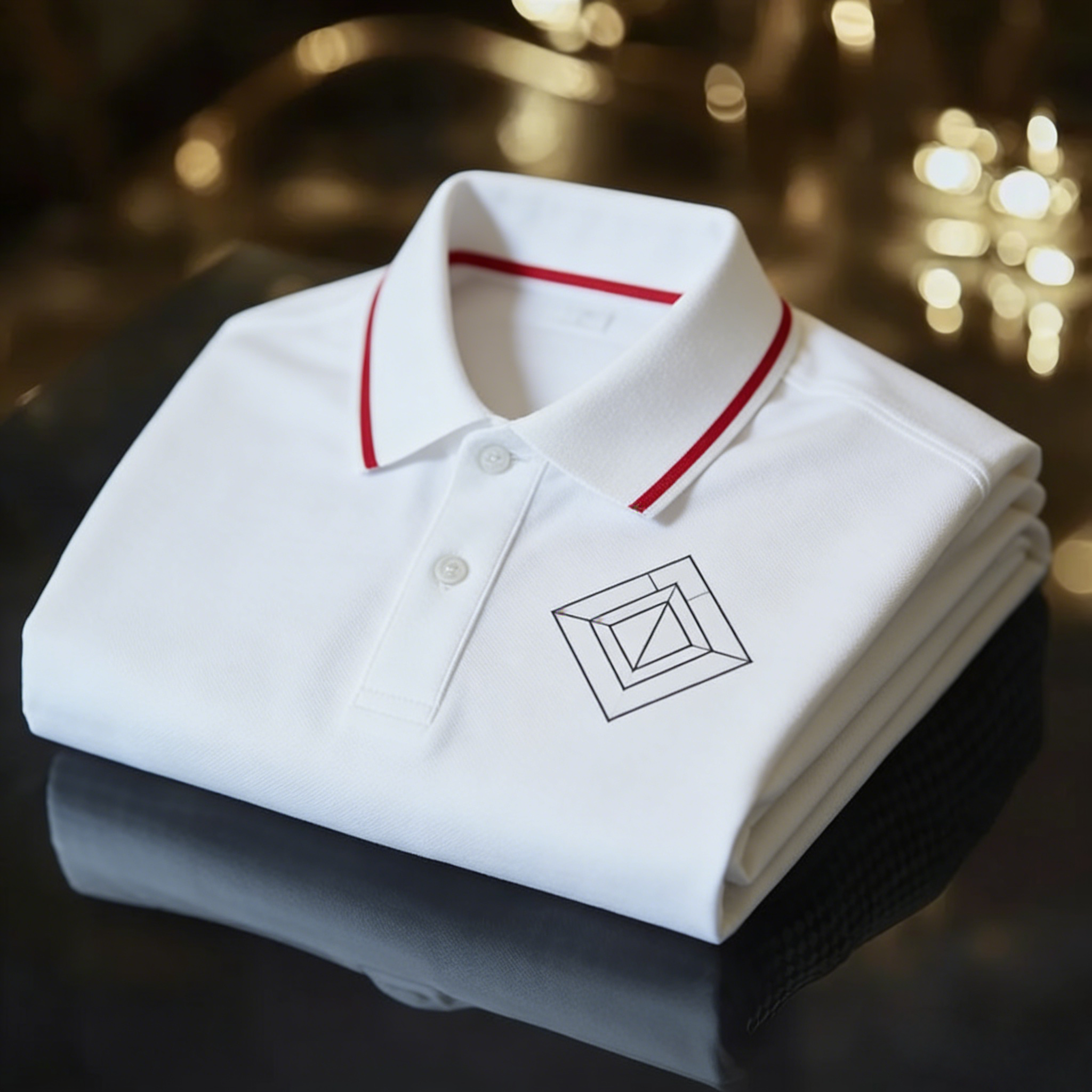 Men's Business Casual Jacquard Button Short Sleeve Polo Shirt