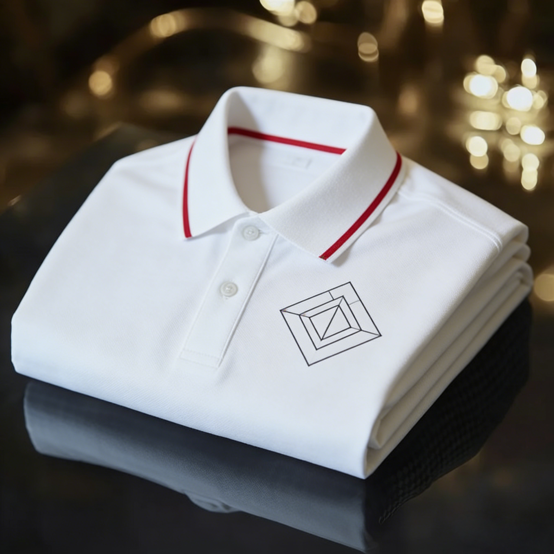 Men's Business Casual Jacquard Button Short Sleeve Polo Shirt