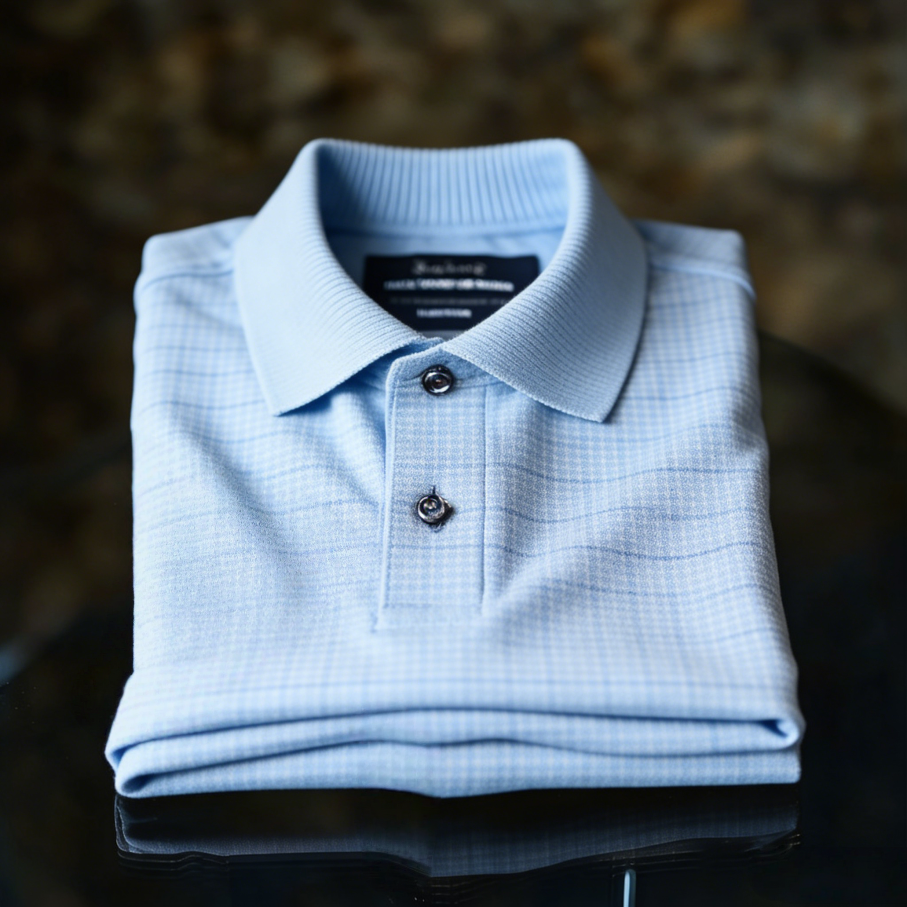 Men's Business Casual Jacquard Button Short Sleeve Polo Shirt