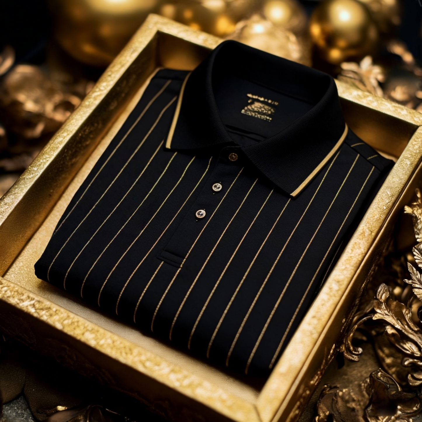 Men's Business Casual Jacquard Button Short Sleeve Polo Shirt