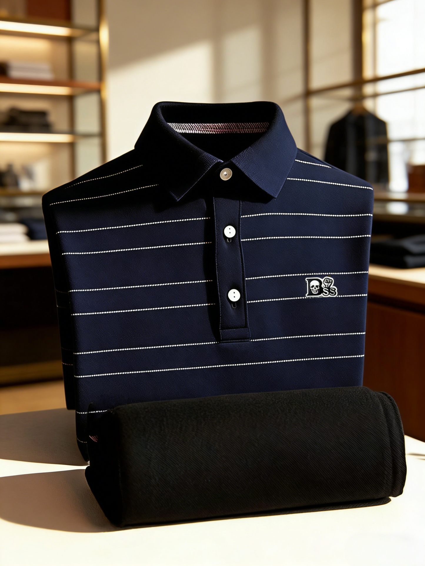 Men's Classic Business Button Short Sleeve Polo Shirt