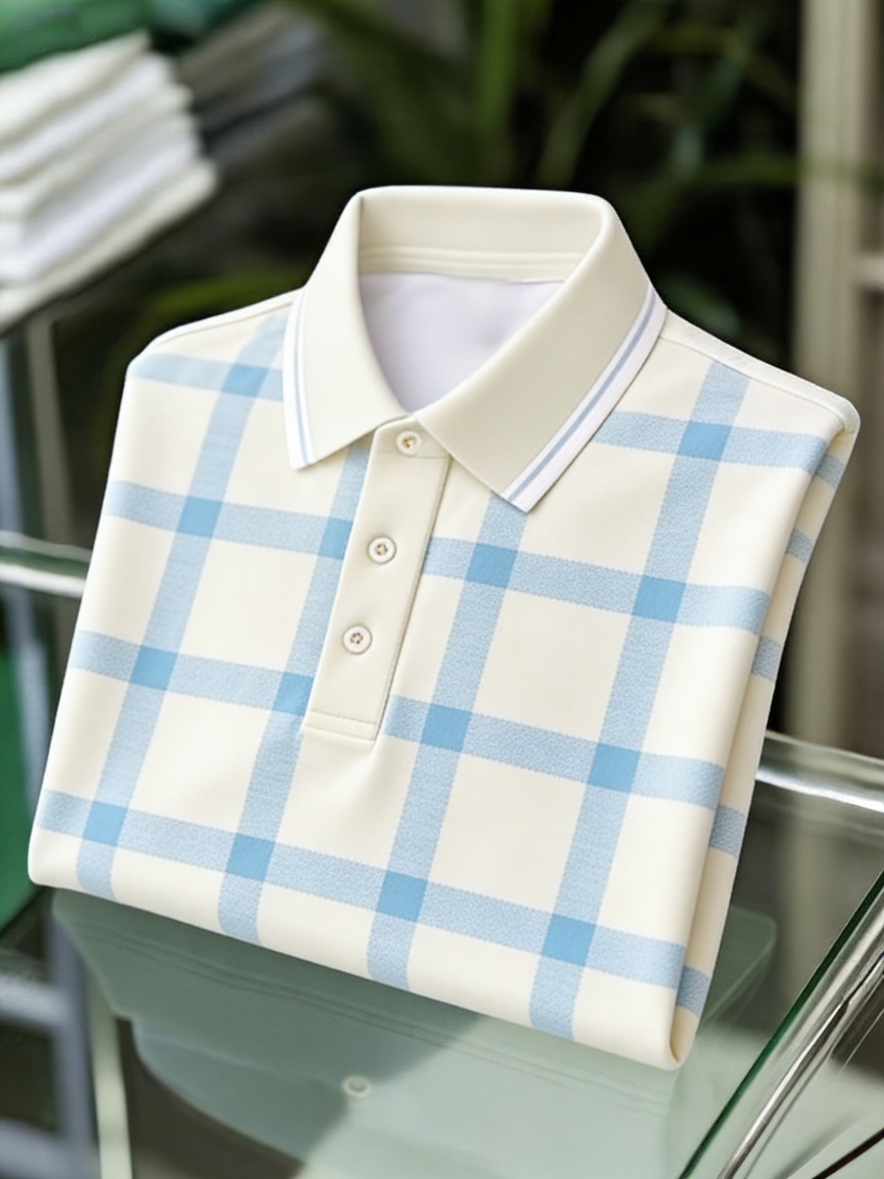 Men's Classic Business Button Short Sleeve Polo Shirt