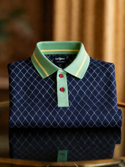 Men's Classic Business Button Short Sleeve Polo Shirt