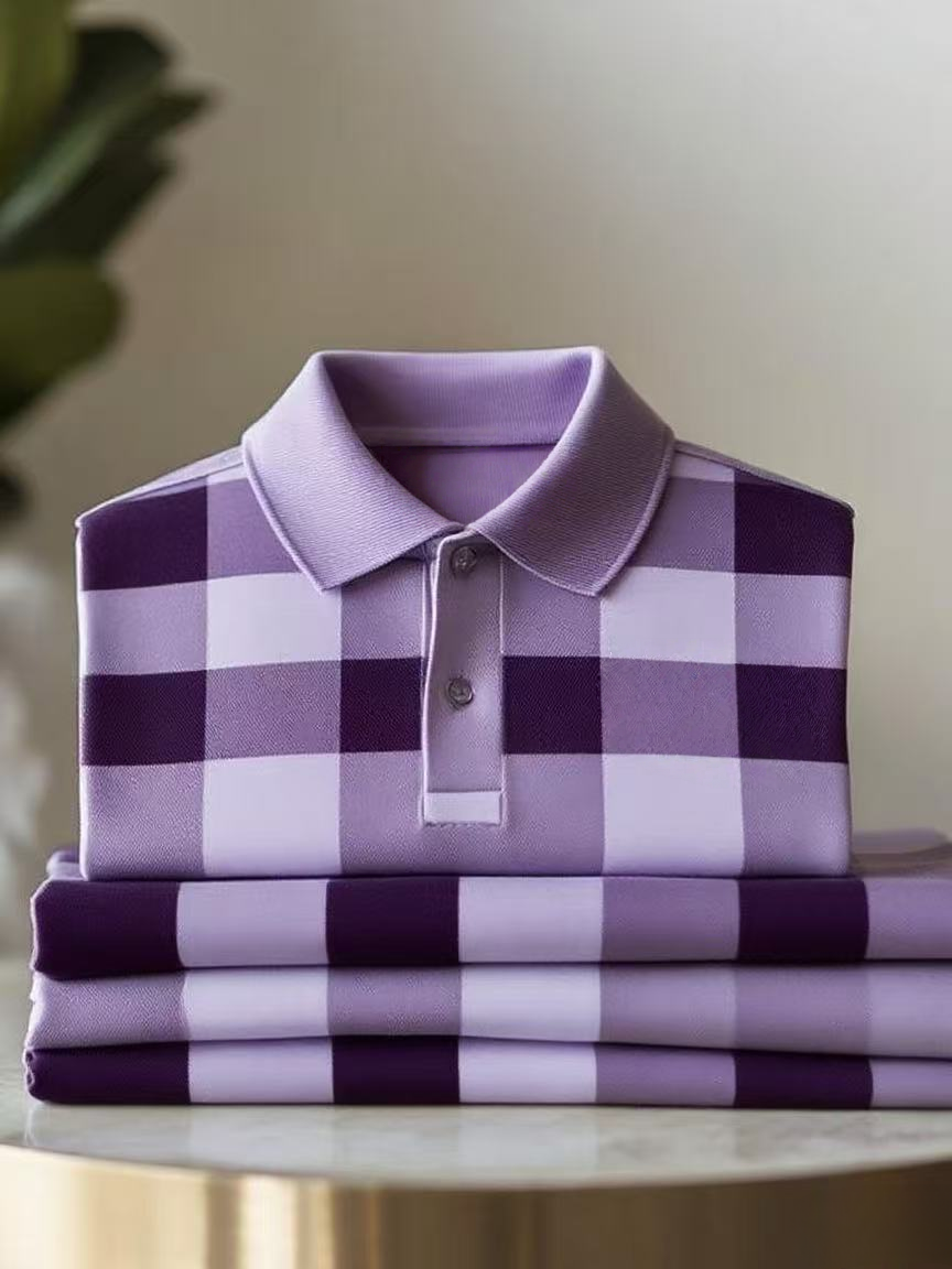 Men's Classic Business Button Short Sleeve Polo Shirt