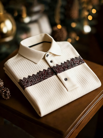 Men's Classic Business Button Short Sleeve Polo Shirt