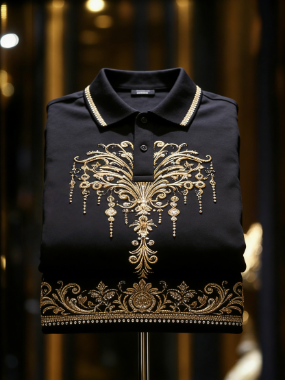 Men's Classic Business Button Short Sleeve Polo Shirt