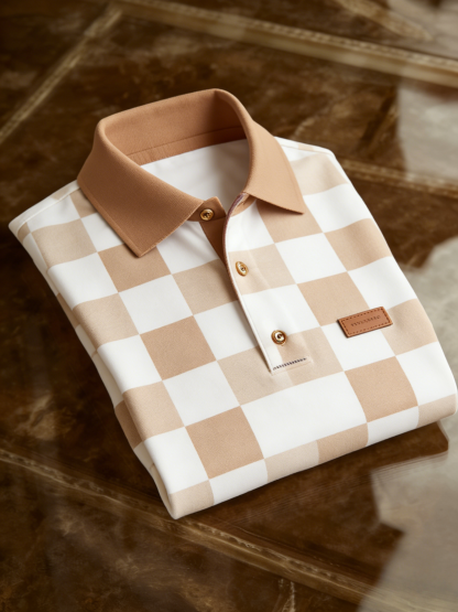 Men's Classic Business Button Short Sleeve Polo Shirt