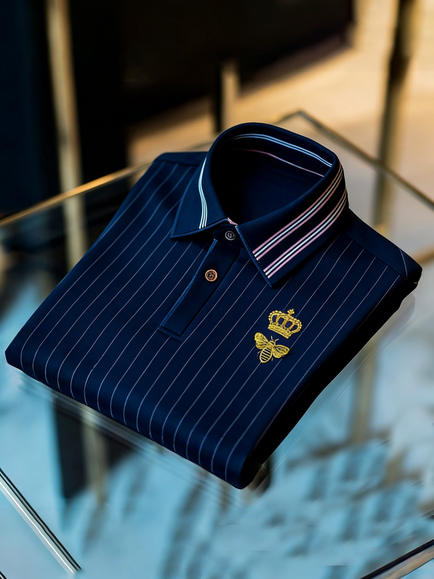 Men's Classic Business Button Short Sleeve Polo Shirt