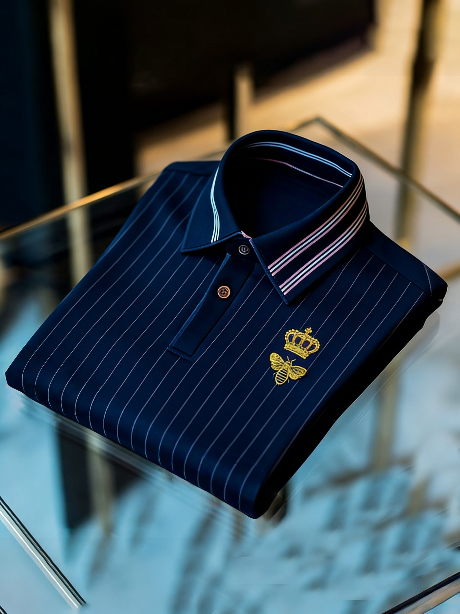 Men's Classic Business Button Short Sleeve Polo Shirt