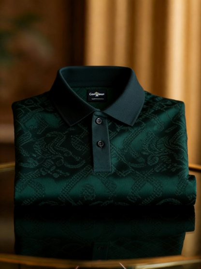 Men's Classic Business Button Short Sleeve Polo Shirt