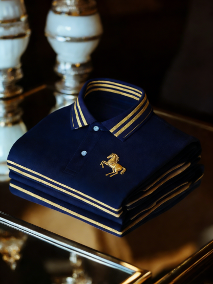 Men's Classic Business Button Short Sleeve Polo Shirt