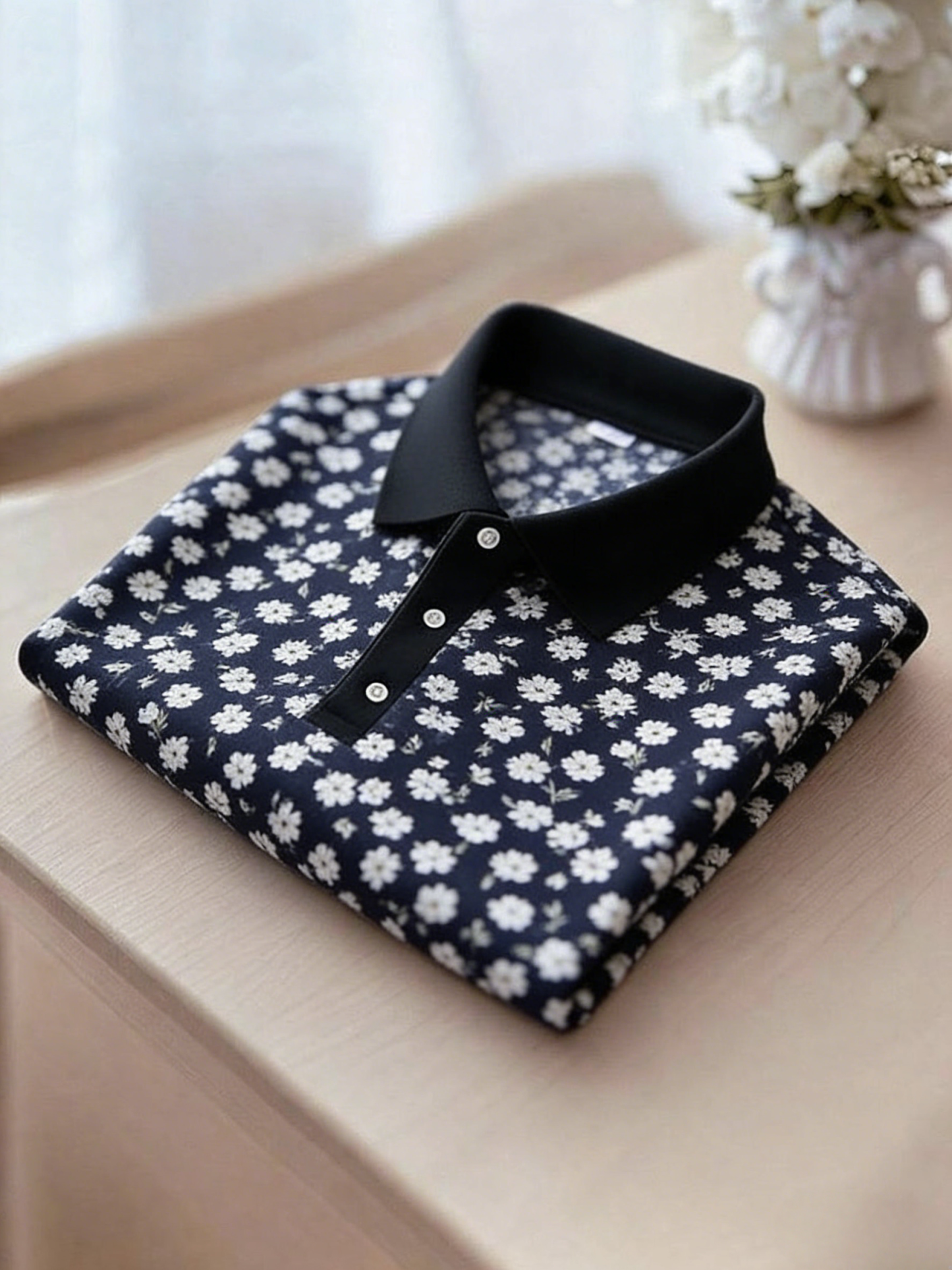 Men's Classic Business Button Short Sleeve Polo Shirt