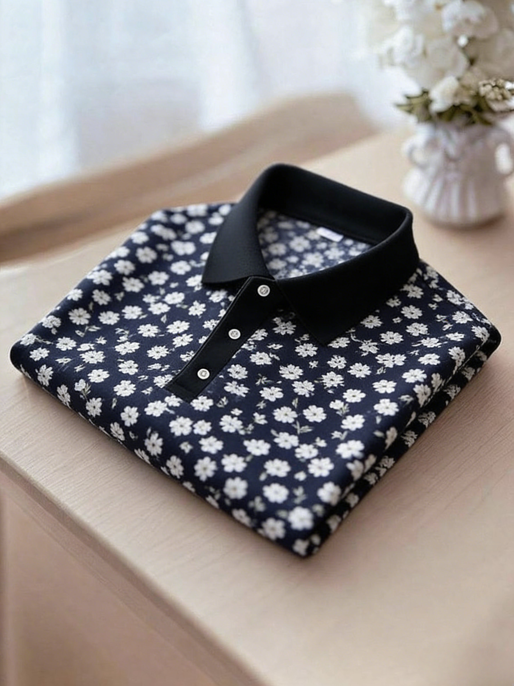 Men's Classic Business Button Short Sleeve Polo Shirt