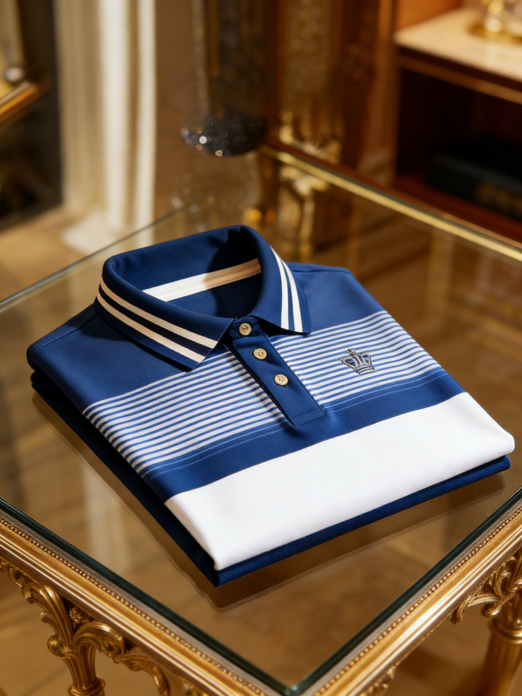 Men's Classic Business Button Short Sleeve Polo Shirt