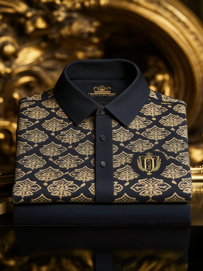 Men's Classic Business Button Short Sleeve Polo Shirt