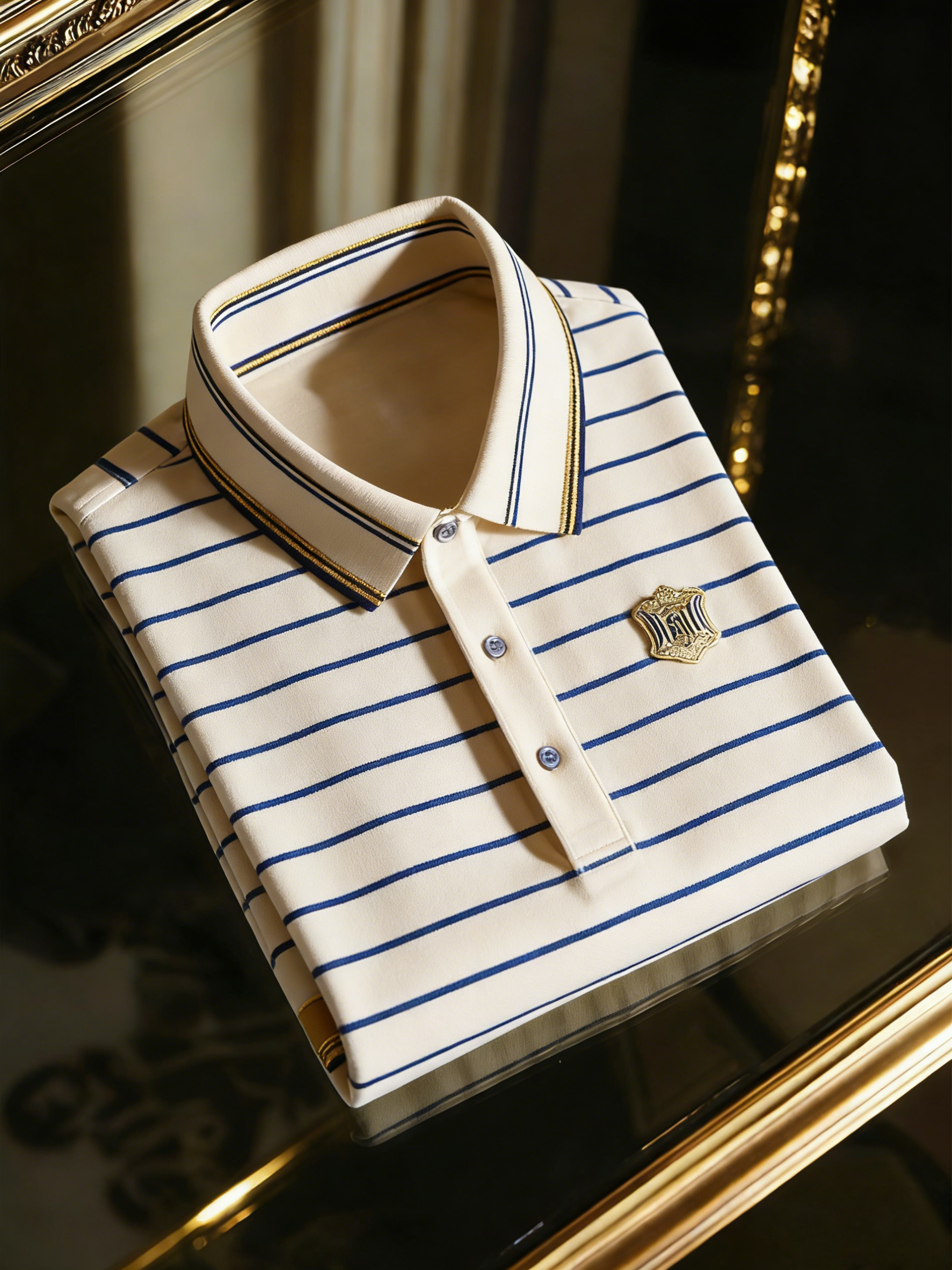 Men's Classic Business Button Short Sleeve Polo Shirt