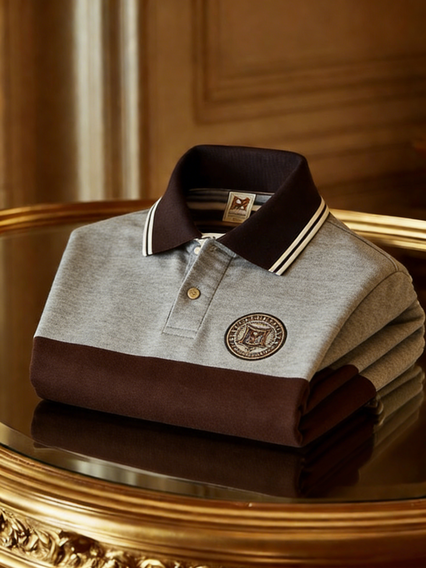 Men's Classic Business Button Short Sleeve Polo Shirt