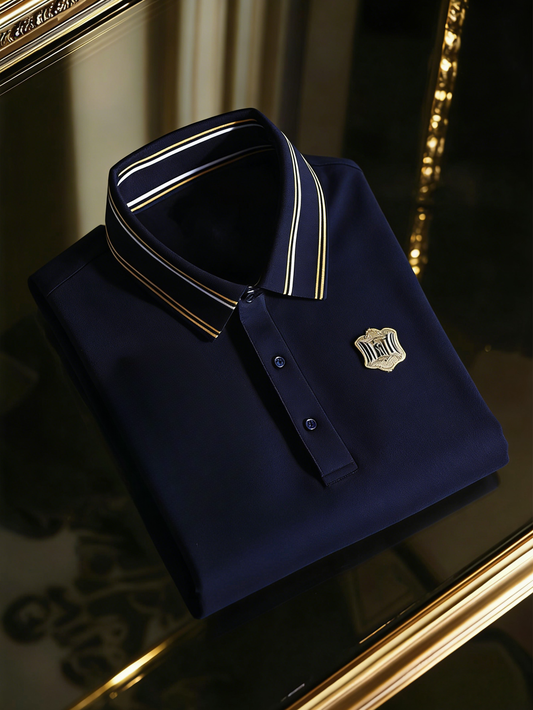 Men's Classic Business Button Short Sleeve Polo Shirt