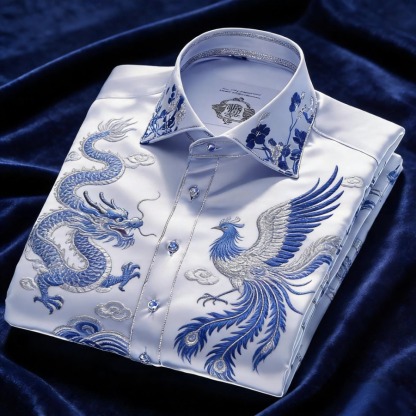 Luxury Premium High Elasticity Shirt Business Casual Out Vacation Long Sleeve Shirt