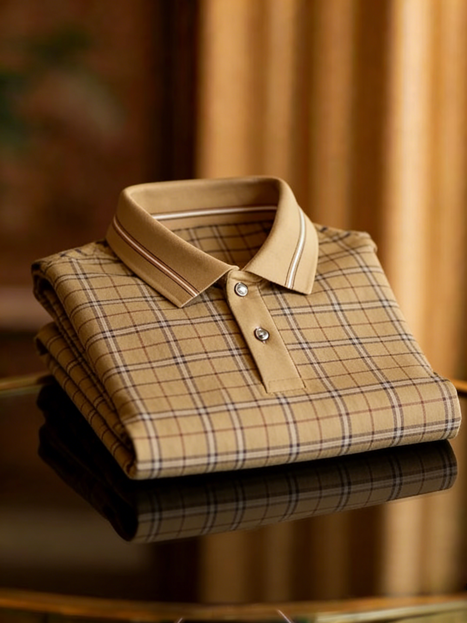 Men's Classic Business Button Short Sleeve Polo Shirt