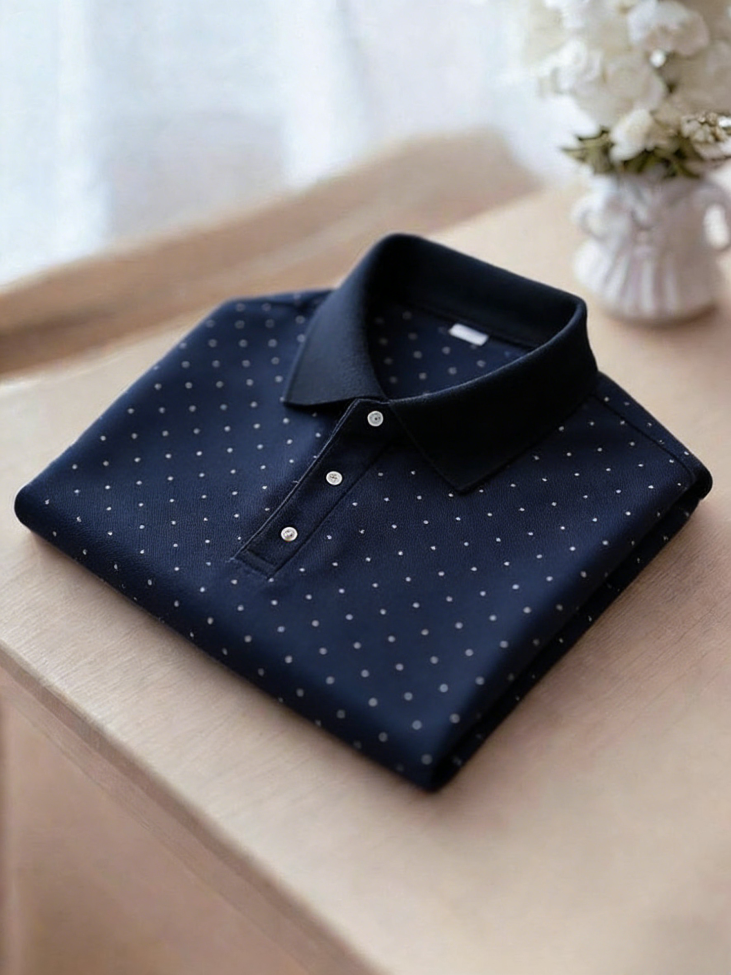 Men's Classic Business Button Short Sleeve Polo Shirt