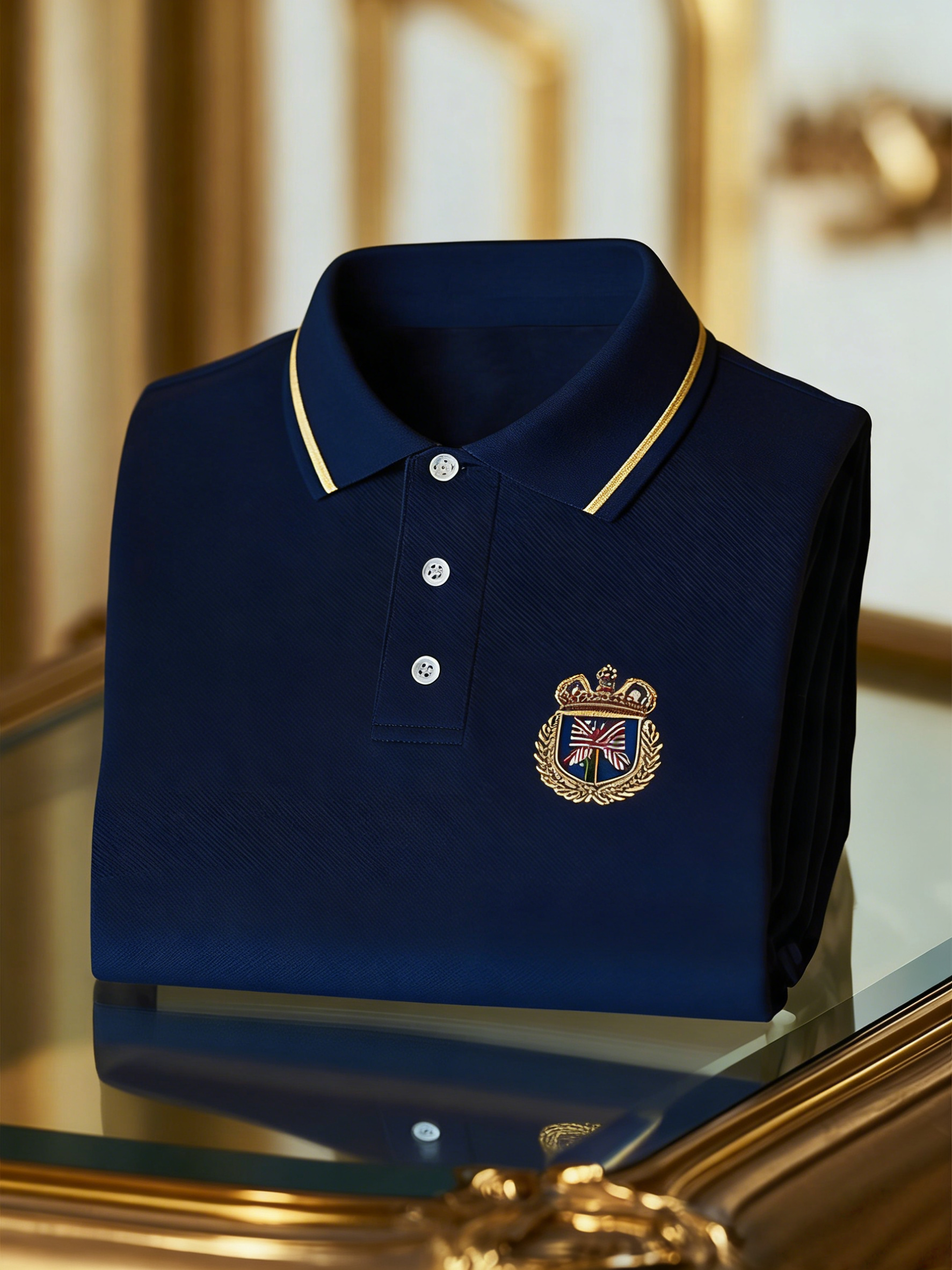 Men's Classic Business Button Short Sleeve Polo Shirt