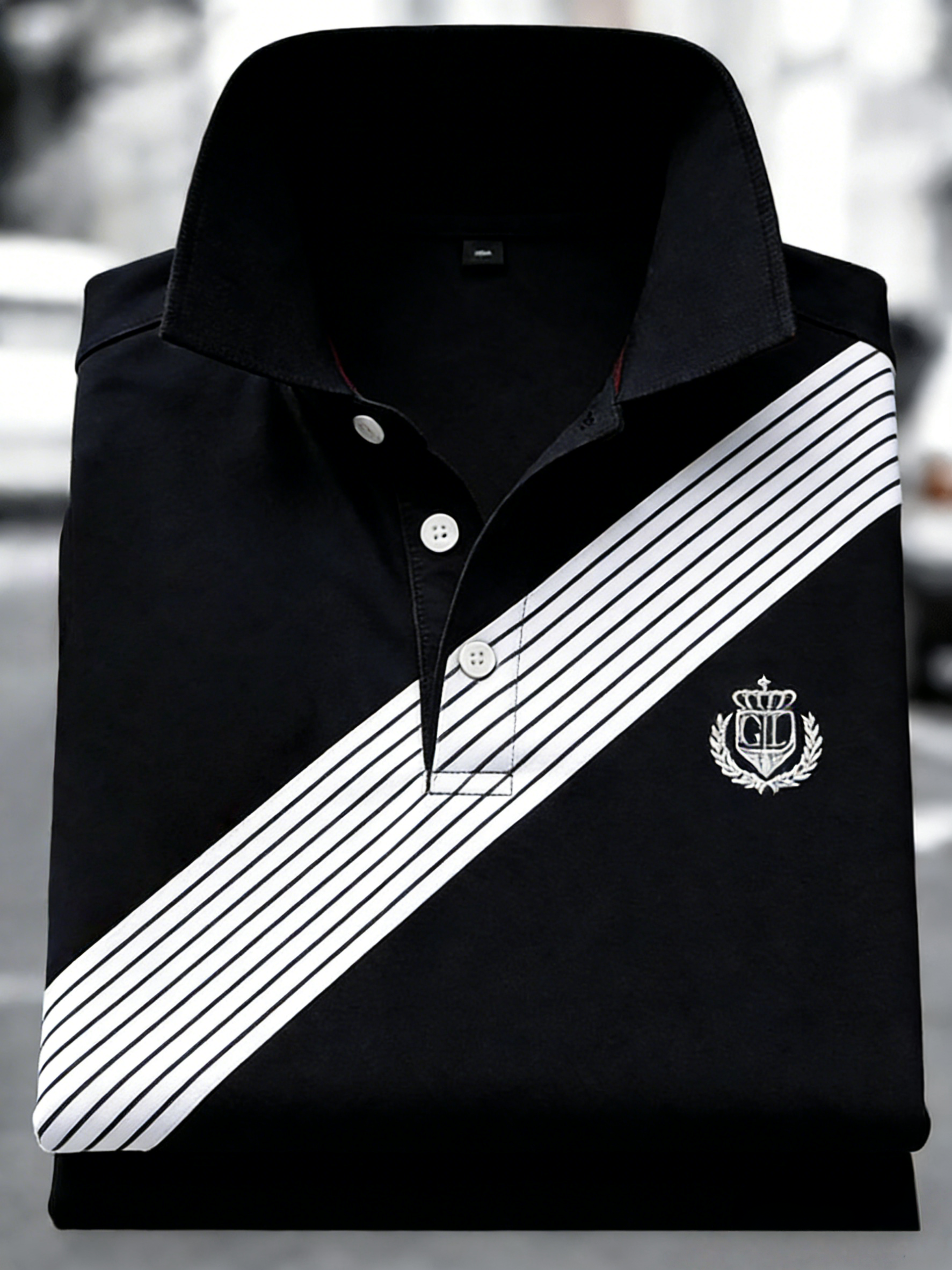 Men's Classic Business Button Short Sleeve Polo Shirt