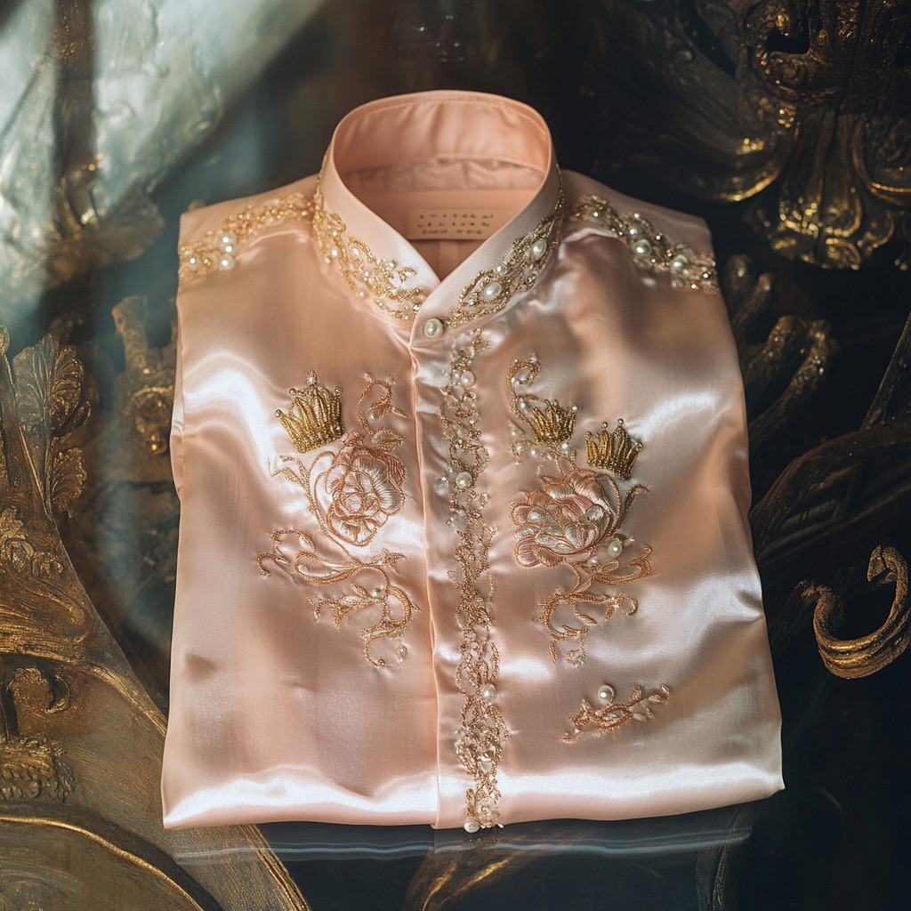 Luxurious and high-end men's business leisure vacation long sleeve shirt