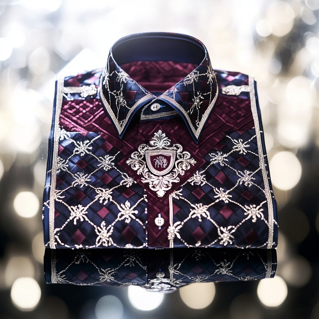 Luxurious and high-end Men's stand collar shirt floral patterns