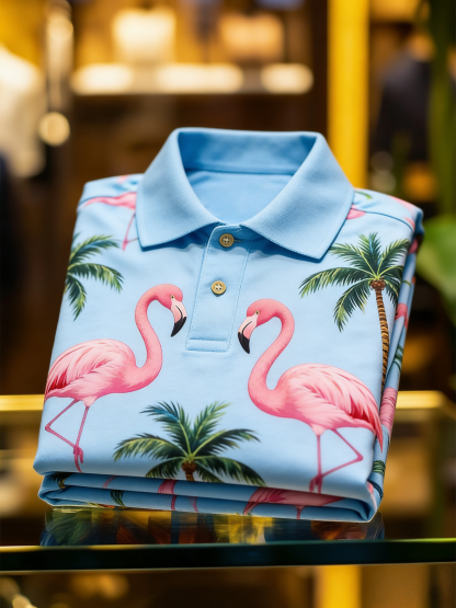 Men's Floral Printed Holiday Casual POLO Shirt